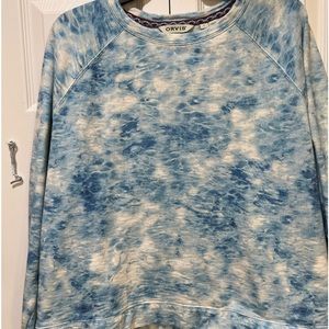 Orvis Blue and White Tie Dye Sweatshirt EUC